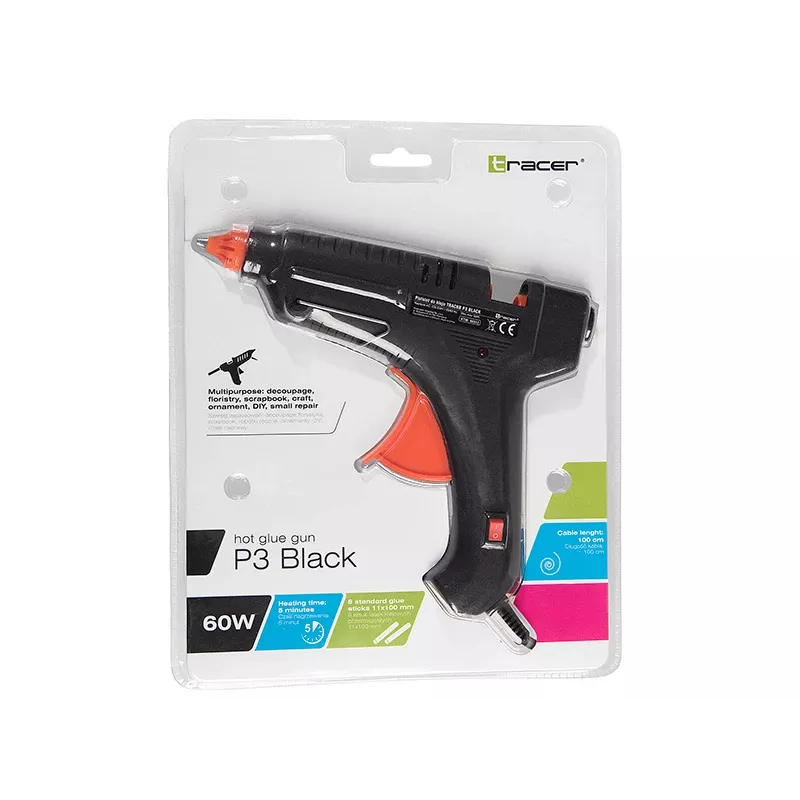 Pištoľ na lepidlo TRACER 46512 P3 čierna 100W