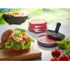 Lis na hamburgery GEFU 89419, plast, Ø 11,8 cm, výška 93 mm, sivá/čierna