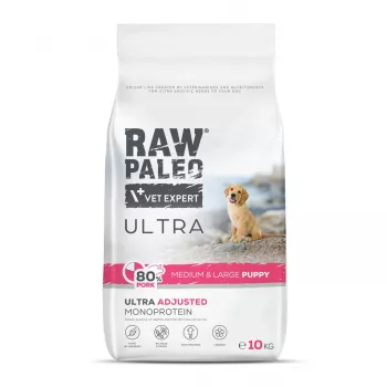 RAW PALEO Ultra Pork Medium & Large Puppy - suché krmivo pre psov - 10 kg