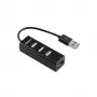 Sbox H-204 USB 4-port HUB čierny