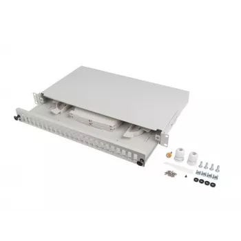 Optický patch panel LANBERG FOP1-24SD-LQS 19 palcov 1U 24xSC duplex 24xLC quad