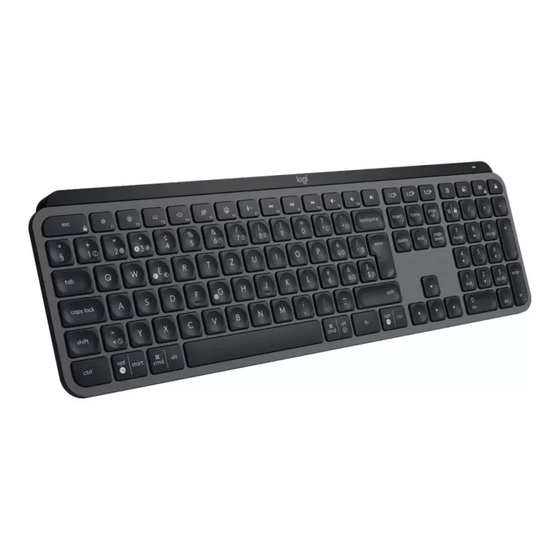 Logitech MX Keys S 920-011589 bezdrôtová klávesnica v plnej veľkosti, Bluetooth LE / Logi Bolt, podsvietená, nabíjateľná cez USB-C, QWERTY US International, s opierkou dlaní, grafitová