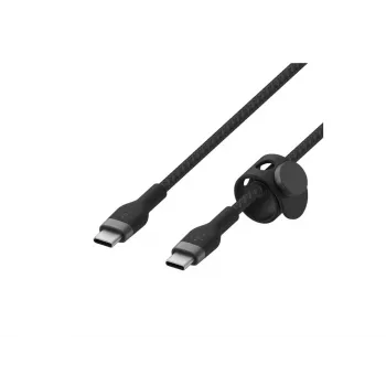 Kábel BoostCharge USB-C/USB-C pletený silikón 2 m, čierna