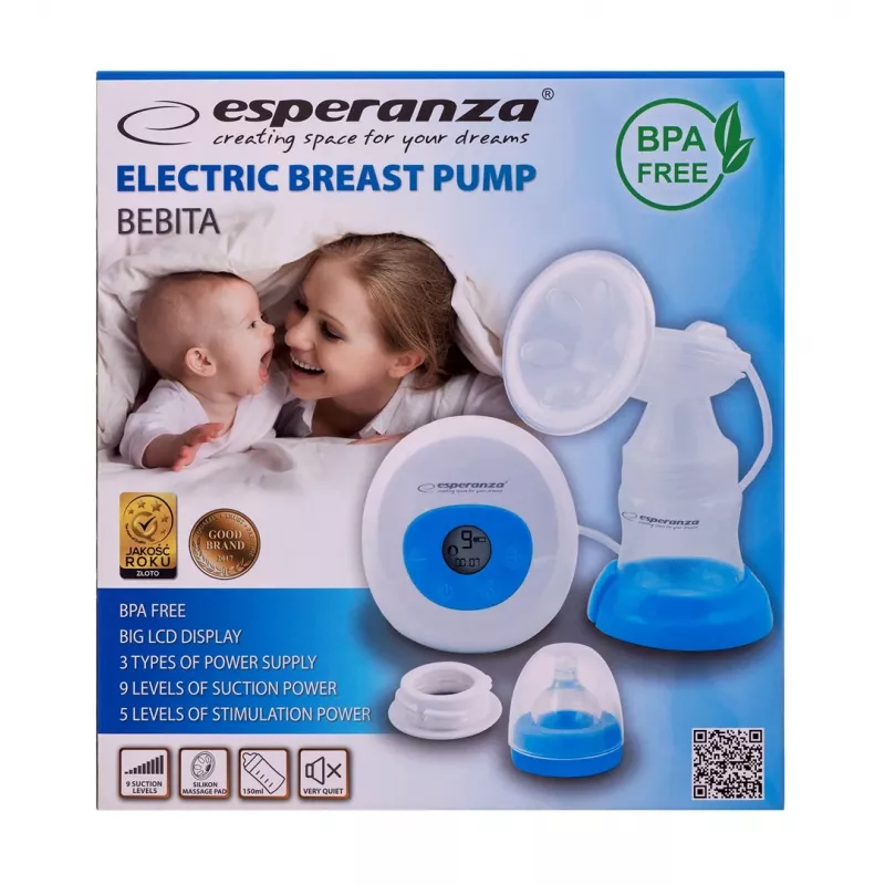 Esperanza BEBITA ECM001B Elektrická odsávačka mlieka, 150 ml, modrá