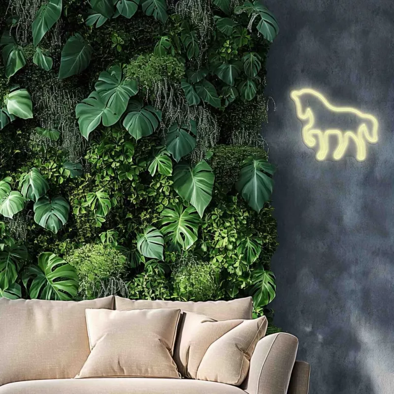 LED neónová tabuľa MANTA SNL103WH – motív koňa, biela