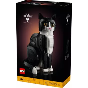 LEGO sada Ideas 21349 Tuxedo Cat stavebnica — zberateľský model z kociek, vystavovací kus