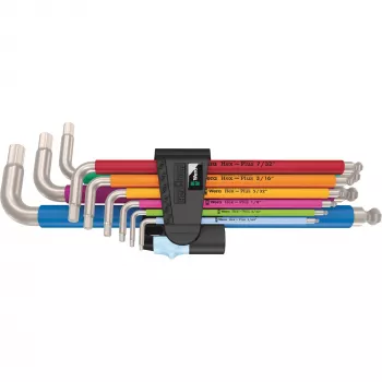 3950/9 Hex-Plus Multicolour Imperial Stainless 1 Sada imbusových kľúčov (čierna, 9-dielna, palcová, s držiakom)