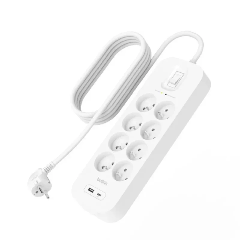 Prepäťová ochrana Belkin SRB003CA2M 8 AC zásuviek 900 J biela 2 m