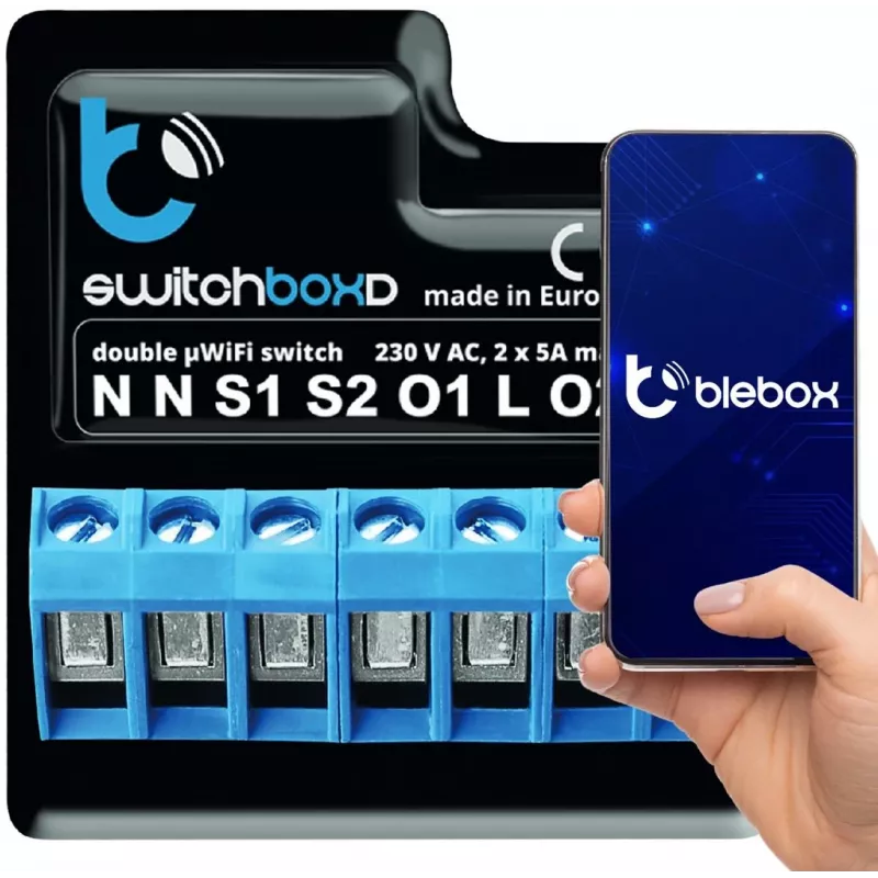 BLEBOX switchboxD - DVOJITÝ OCHRANNÝ SPÍNAČ 230V
