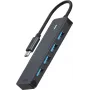 Rapoo 11416 rozbočovač USB-C, USB-C na USB-A, sivý
