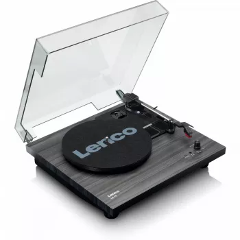 Audio gramofón s remeňovým pohonom Lenco LS-10 čierny s integrovanými reproduktormi, 33/45 ot/min, RCA výstup, konektor pre slúchadlá