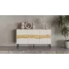 Komoda Cama Meble INSERTO 3D 143,5×40×80 cm — cashmere povrch s LED