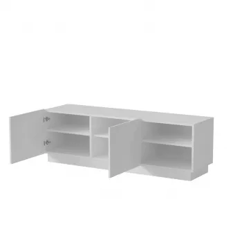 TV skrinka cama meble LIVERTI 150x42x48 cm, biela, doska z drevotriesky