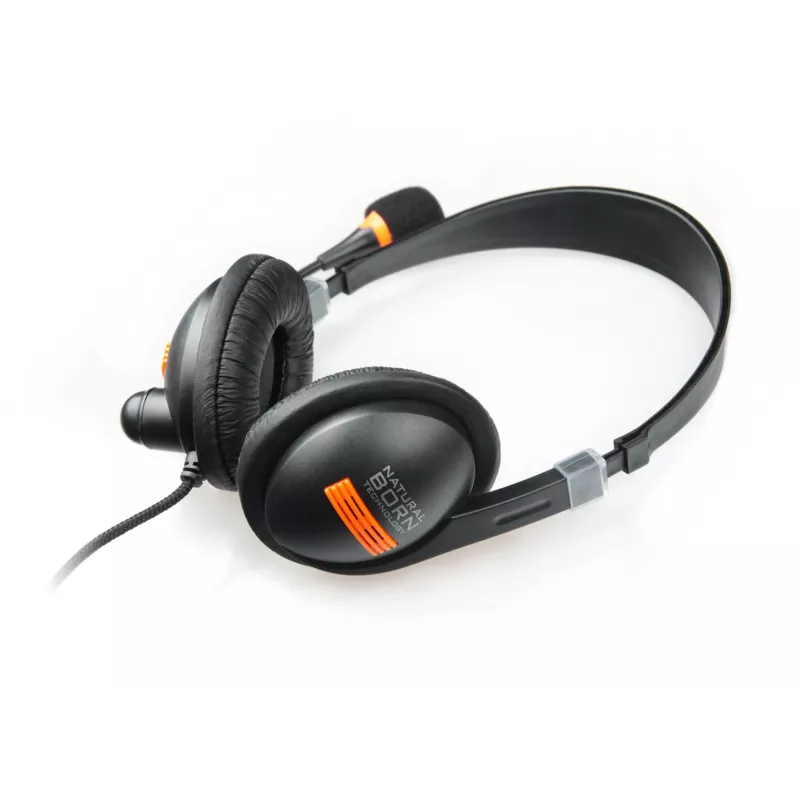 NATEC Drone headset káblový s hlavovým mostom telefonovanie/hudba čierna, oranžová
