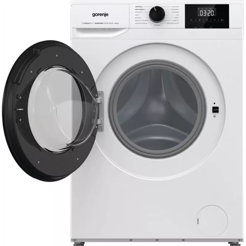 Voľne stojaca práčka Gorenje W3NGPI72SBS, 7 kg, 1200 ot/min, invertorový motor, para, 15 programov, biela