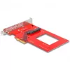 DeLOCK PCI Express x4 karta na 1 x interný U.3 červená strieborná