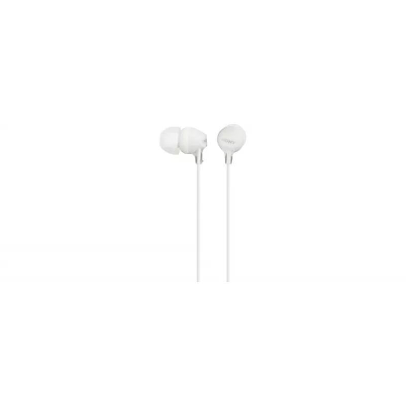 Sony MDR-EX15LP, káblové, 8 - 22000 Hz, hudba, 3 g, slúchadlá, biele