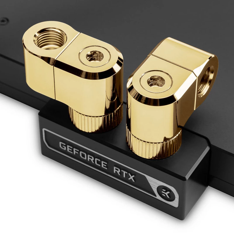 Fitting EK Water Blocks mosadz zlatá 33 mm