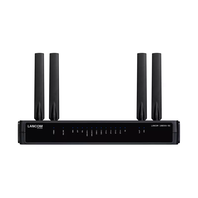 Router Lancom Systems LANCOM 1803VA-5G (EU) — 5G, Gigabit Ethernet, externá SMA anténa, 1 ventilátor, AES/3DES zabezpečenie