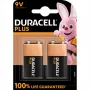 Batéria Duracell Plus 9V (MN1604) — balenie 2 ks, 0,102 kg celková hmotnosť