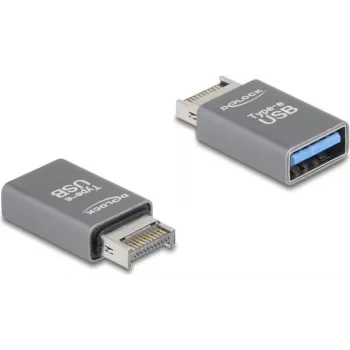 DeLOCK 67230 káblový adaptér USB Type-E na USB Type-A sivý