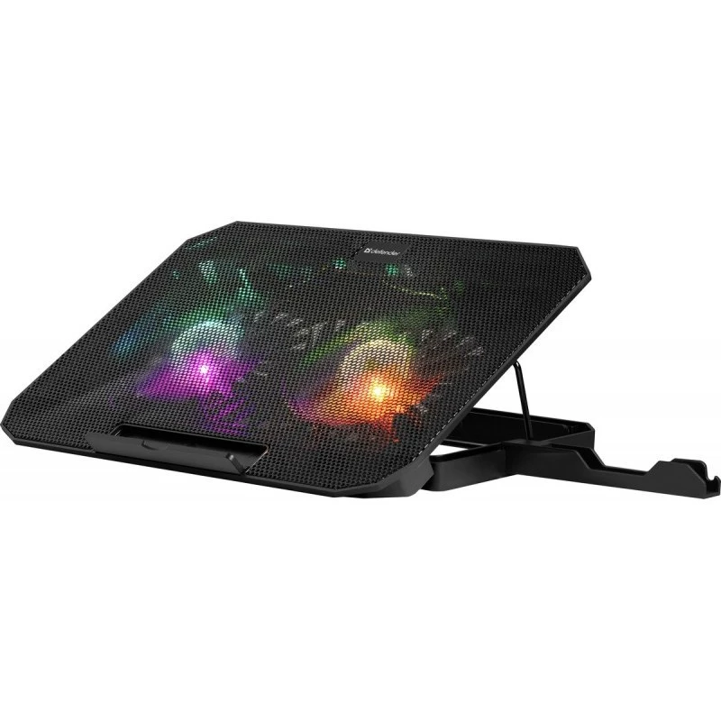 Chladiaci podložka pod notebook DEFENDER NS-510 s 2 ventilátormi, 2×USB portami a RGB osvetlením