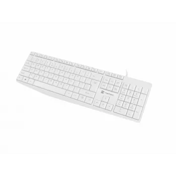 Káblová plná klávesnica NATEC NAUTILUS NKL-1951, 105 klávesov, US International QWERTY, biela, USB, 1,8 m