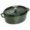 Staub La Cocotte 33 cm oválna pečacia panvica z liatiny, bazalkovo zelená