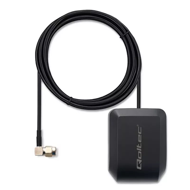 GPS/GLONASS anténa QOLTEC 28 dBi 50 W s SMA konektorom samec zahnutým