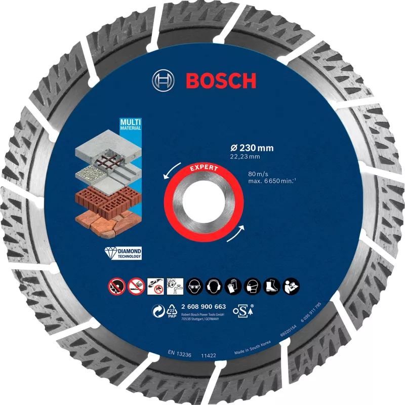Bosch Expert MultiMaterial diamantový rezný kotúč, 230 mm, 2608900663