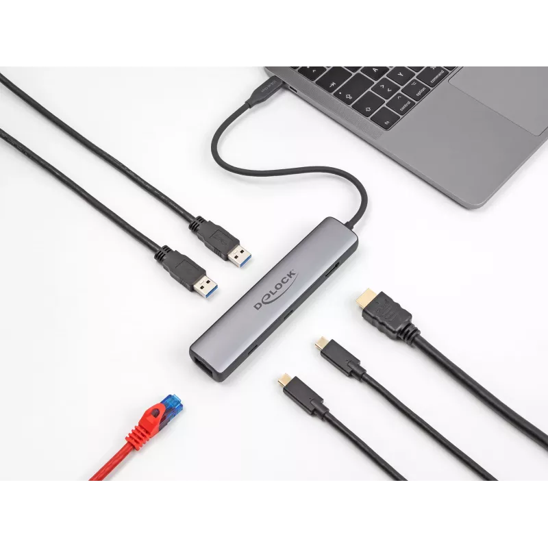 DeLOCK USB Type-C dokovacia stanica 8K HDMI USB 10 Gbps 2,5 Gigabit LAN PD 100W