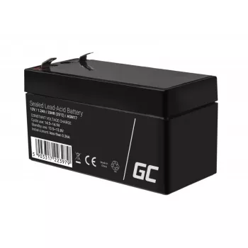 Uzavretá olovená (VRLA) batéria Green Cell AGM17 12 V 1,2 Ah — výška 52 mm, 43×97 mm, 0,5 kg
