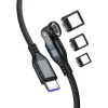 USB-C kábel 4smarts GravityCord 240W 1,8 m – USB-C na USB-C vysokovýkonné nabíjanie a dáta