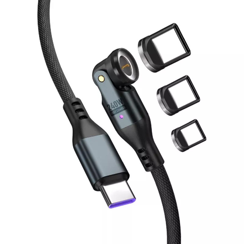 USB-C kábel 4smarts GravityCord 240W 1,8 m – USB-C na USB-C vysokovýkonné nabíjanie a dáta