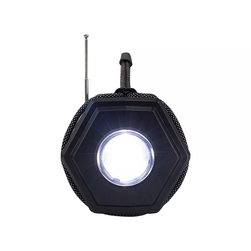 Tracer Explorer TRAGLO47616 prenosný Bluetooth reproduktor, TWS, Bluetooth 5.3, 15 W RMS, rádio FM, baterka, solárny panel, powerbanka 1800 mAh, microSD, čierny