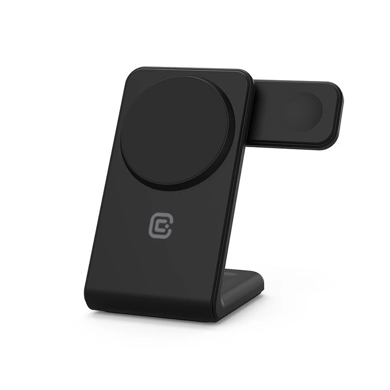 Indoor nabíjačka Crong CRG-MSPS-BLK smartwatch čierna Lightning USB bezdrôtová