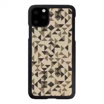 Puzdro na telefón man and wood pre iPhone 11 Pro Max – čierny mono-trojuholníkový dizajn
