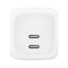 Interiérová AC rýchlonabíjačka Belkin WCH020KQ2MWH-B6 – 2x USB-C, 2 m integrovaný kábel, biela
