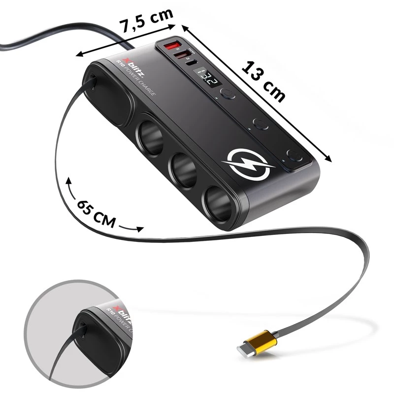 Xblitz R10 Power Charge rozdeľovač autozásuvky
