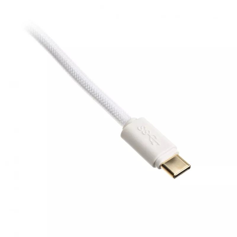 Spirálový kábel USB Ducky White Edition DACOC2-WHT1, odnímateľný, biely spirálový dizajn