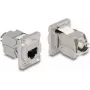 Sieťový kábel DeLOCK D-Type modul RJ45 Cat.6A konektor samica na LSA konektor samica nerez