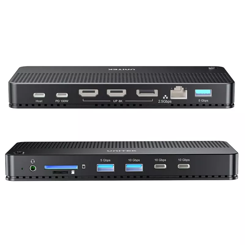 Dokovacia stanica UNITEK D1104A01 USB4 káblová 100 W Power Delivery