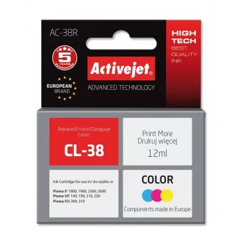 Activejet AC-38R atrament (náhrada za Canon CL-38; Premium; 12 ml; farebný)