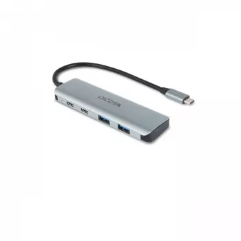 USB Type-C hub DICOTA D32061 10000 Mbit/s strieborný