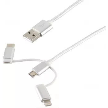 USB kábel ShiverPeaks BS14-50067 1m USB A Micro-USB B biely