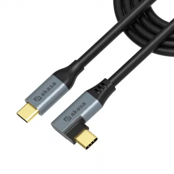 Akasa USB Type-C nabíjací kábel s pravým uhlom, 100 W PD - kábel - digitálny/dátový