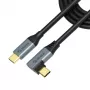 Akasa USB Type-C nabíjací kábel s pravým uhlom, 100 W PD - kábel - digitálny/dátový
