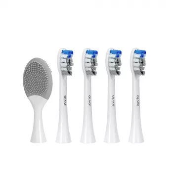 Náhradné nasúvacie kefky No name LOVIO_SonicProtect PRO stredne tvrdé biele 5 ks LVTB124WK-HM