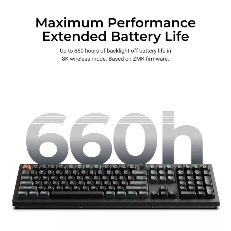 Mechanická Full-Size (100%) klávesnica Keychron V6 Ultra 8K — QWERTY, Bluetooth, RGB LED, čierna