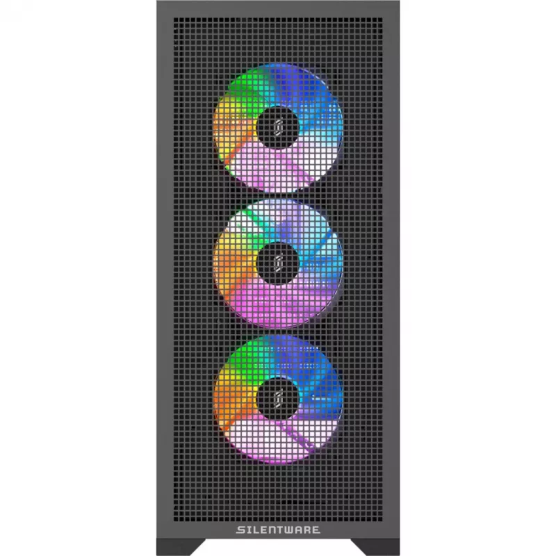 PC skriňa Silentware Core 100 A-RGB čierna — model CORE100Schwarz, A-RGB osvetlenie, formát Mid-Tower